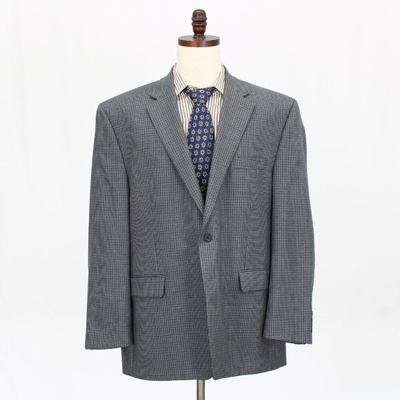 Ralph Lauren 48R Gray Check 2-Button Sport Coat Blazer Jacket G594